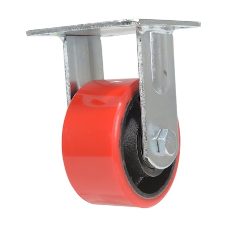 Vestil Polyurethane Rigid Caster 4 In. Diameter x 2 In. Width 792 Lb. Capacity Red/Black CST-VE-4X2PU-R