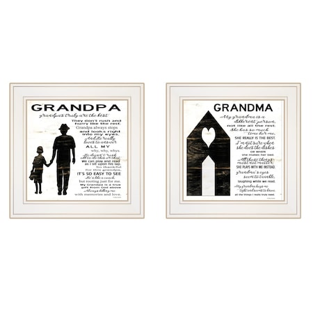 Homeroots Set Of Two My Grandparents are the Best 2 White Framed Print Wall Art, 2PK 407478