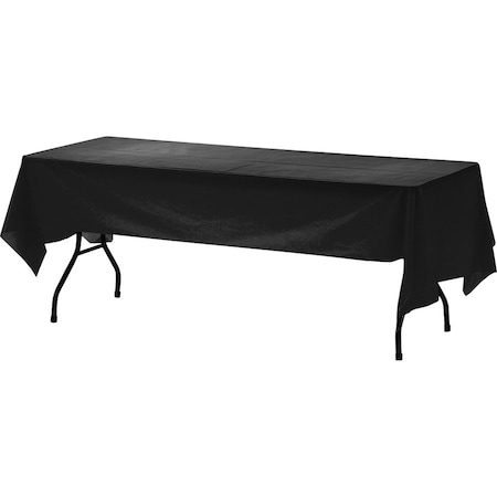 Genuine Joe Plastic Table Covers, Black, 24PK GJO00068CT