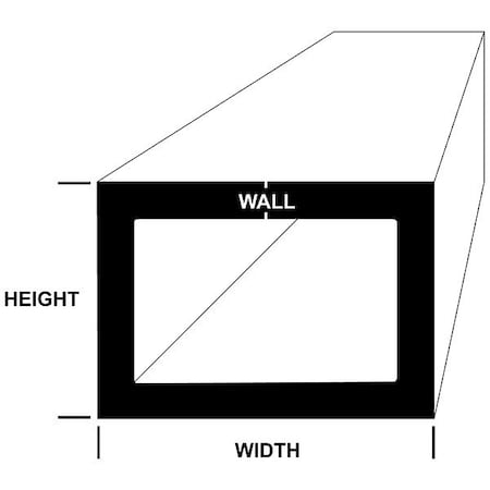 Zoro Select Aluminum Rectangle Tube, 6 ft Overall L 14499_72_0