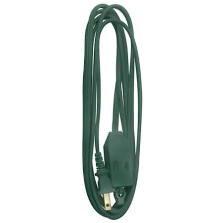 Virtual SPT-2 Extension Cord, 16 AWG, Indoor, 16/2, 1 Outlets, Green, Vinyl, 12 ft VI2670422