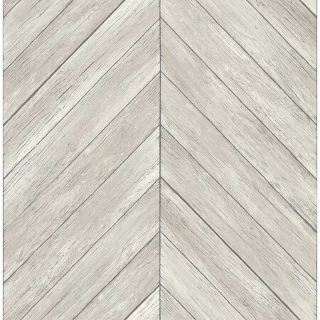 Brewster Parisian Dove Chevron Wood Wallpaper 2904-24005