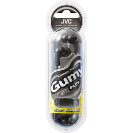 Jvc JVC Gumy Plus HA-FX7M Earset - Wired - 16 Ohm - 10 Hz to 20 kHz - Earbud - In-ear - 3.30 ft Cable - Black HAFX7MBN