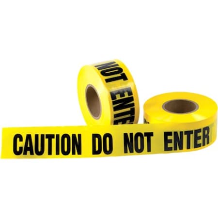 Zoro Select Barricade Tape, "Caution Do Not Enter", 3.0 Mil, 3" x 1000', Yellow/Black, PK4 T968CDN