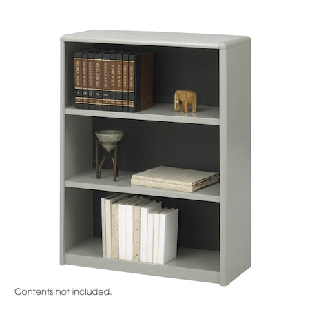 Safco ValueMate Economy Bookcase, 3-Shelf, Gray 7171GR