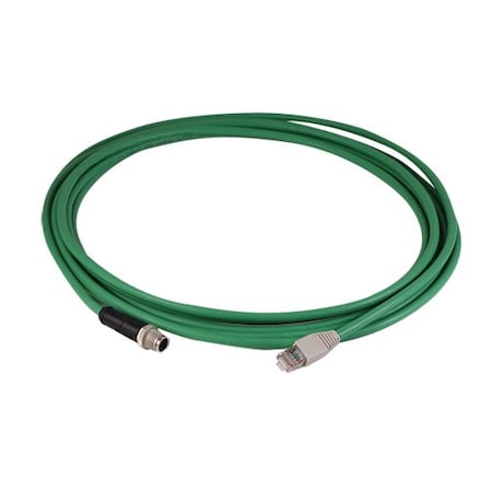 Antaira M12 X Code 8P Male to RJ-45 Socket, 5 Meter, Wire: 26 AWG, Ethernet Cab CB-M12X8PM-RJ45-5M