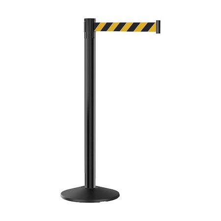Retracta-Belt Barrier Post with Belt, 7 ft. L, Aluminum PHD101BA-BYD7
