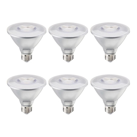 Bulbrite 75-Watt Equivalent Dimmable Flood PAR30SN Medium E26 LED Light Bulb, 3000K, 6PK 861772