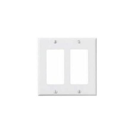 Decora Faceplate, Number of Gangs: 2 Plastic, Ivory 80409-00I