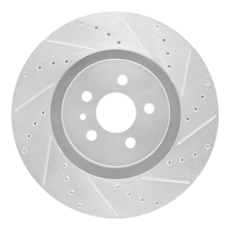Dynamic Friction Co DFC Brake Rotor - Drilled and Slotted - Silver 631-55006R