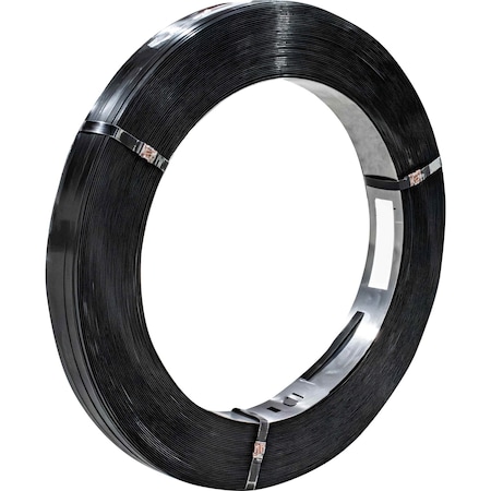 Encore Packaging Strapping Coil, 5/8 in W, 0.023 in Thick, 2,050 ft L, 1,725 lb Break Strength, Steel STL58023-RD-100