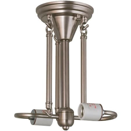 Meyda 13 in. Brushed Nickel 2 Light Semi-Flushmount Hardware, Brushed Nickel 99294