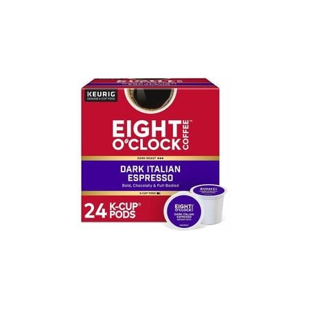 Eight Oclock Eight O'Clock K-Cup Dark Italian Espresso Coffee, Compatible with Keurig Brewer, Dark, K-Cup, 4PK 5000359068