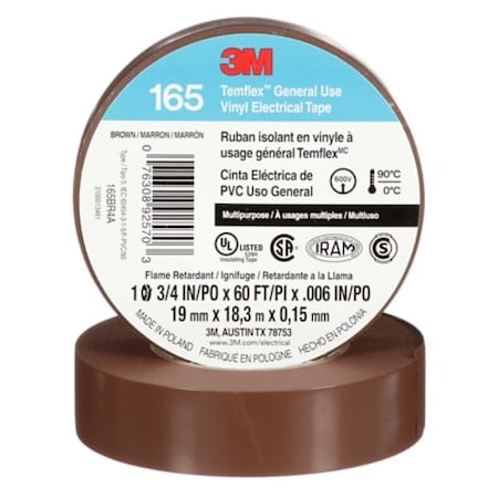 3M Temflex Vinyl Electrical Tape 165, 10PK 7100169191