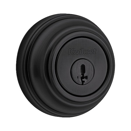 Kwikset Double Cylinder Deadbolt, 1" L Throw, Zinc 985-514-SMT-6AL-STRKP-K3