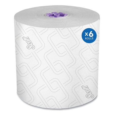 Scott Essential Hardwound Paper Towels, 1 Ply, Continuous Roll Sheets, 950 ft, White, 6 PK 02001
