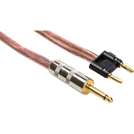 Hosa Technology Inc . SKM250BN 12AWG x2 50 ft. Speaker Wire with banana on one end & 1/4 Inch plug SKM250BN