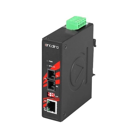 Antaira Compact Industrial Gigabit Ethernet Media Converter, with 10/100/1000TX to SC IMC-C1000-S4