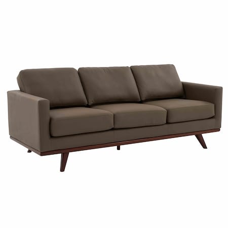 Leisuremod Chester Mid-Century Modern 3-Seater Sofa, Birch Wood Legs CS83TP-L