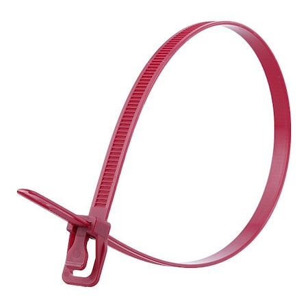 Retyz Reusable Cable Ties, 14 in L, 100 mm Max Bundle Dia., Maroon, Nylon 6/6, 120 lb Strength, 20 PK WKT-S14MR-HA