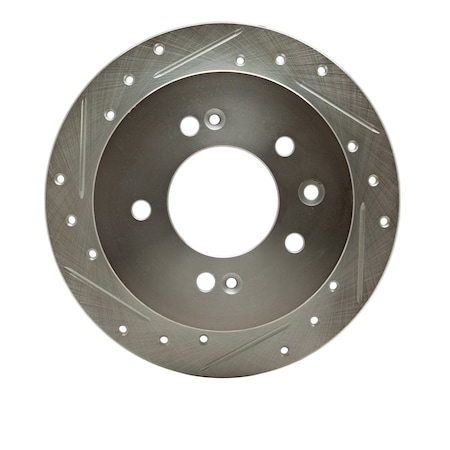Dynamic Friction Co DFC Brake Rotor - Drilled and Slotted - Silver 631-03024L
