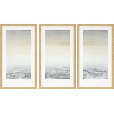 Set Of Three Sable Island Gold Framed Print Wall Art, 3PK