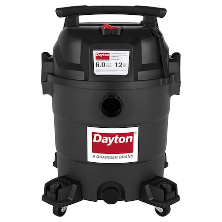 Dayton Wet/Dry Vac, 12 gal, 6 hp 807HR7
