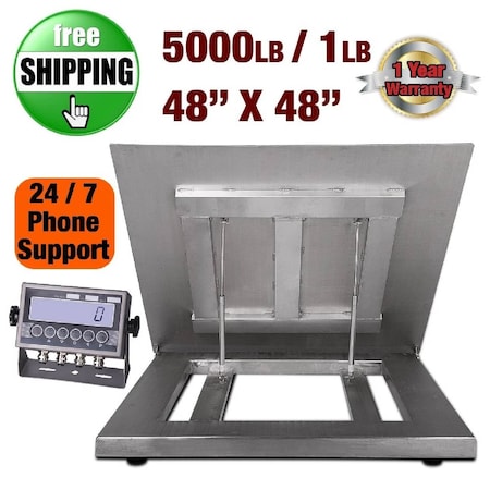 Prime Systems Prime Scale Series Stainless Steel Floor Scale 5000x1lb 48x48 CS2010-4x4SSF