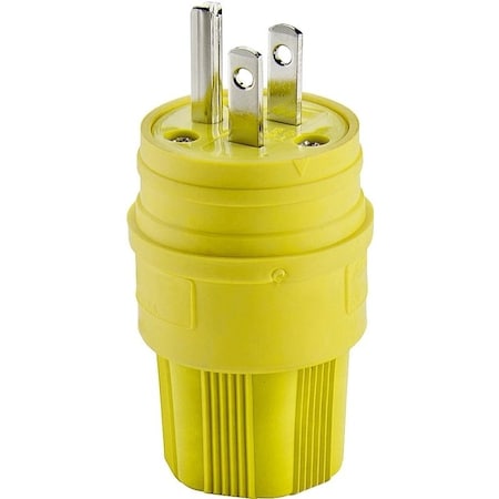 Eaton Wiring Devices Watertight Straight Blade Plug, 5-15P, 15 A, 125V AC, 2 Pole, Screw Terminals, Grounded 14W47-K