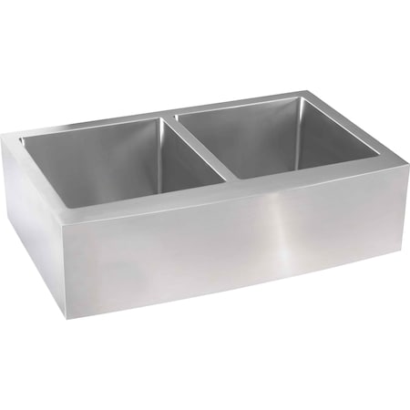 Msi Double Bowl  33in x 21in Farmhouse with Apron Front 50/50 Stainless Steel Kitchen Sink ZOR-STL-DBSNK-0003