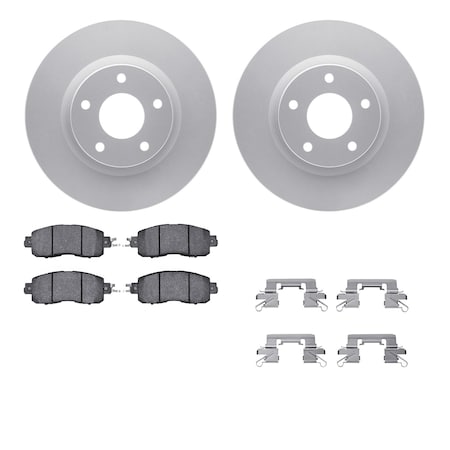 Dynamic Friction Co DFC GEOSPEC Coated Rotors with 5000 Brake Pads - Ceramic and Hardware 4512-67118