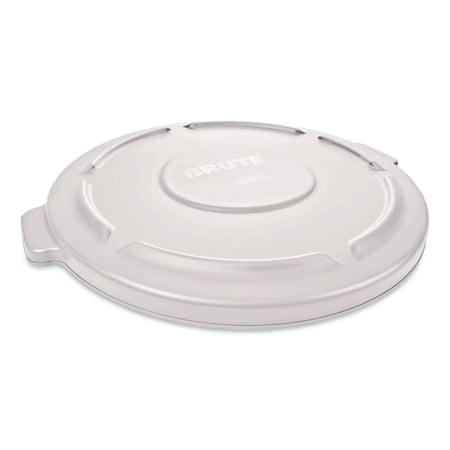Rubbermaid Commercial 32 Gal Trash Can Lid, White, Plastic, 22.25 in W/Dia FG263100WHT