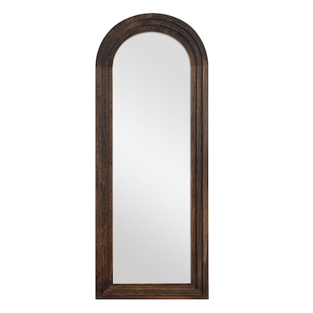 Homeroots 71" Brown Arch Wood Framed Standing Mirror 565054