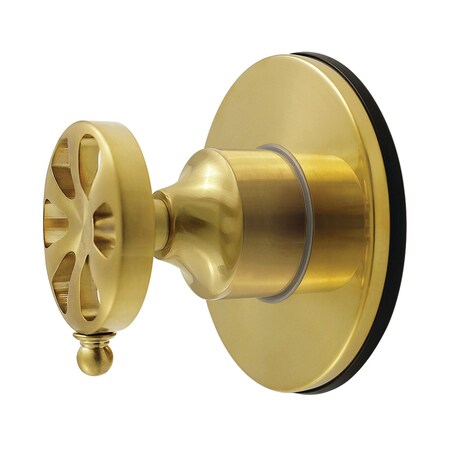 Kingston Brass Single-Handle Six-Way Diverter Valve with Round Trim Kit, Brushed Brass KS4037RX