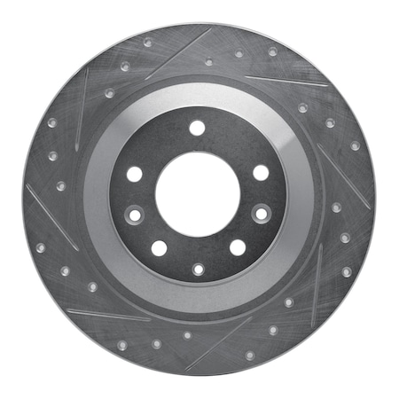 Dynamic Friction Co DFC Brake Rotor - Drilled and Slotted - Silver 631-80046L