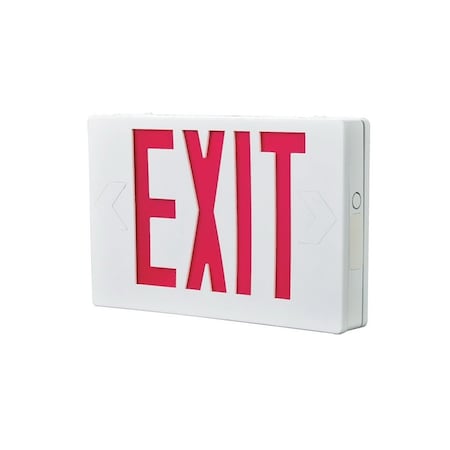 Cooper Lighting LED Exit Sign, Battery Back-Up, Red & White Thermoplastic APX7R