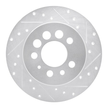 Dynamic Friction Co DFC Brake Rotor - Drilled and Slotted - Silver 631-27006R