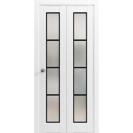 Sartodoors Sliding Closet Bi-fold Doors Planum 2132 White Solid Core Modern Interior PLANUM2132BF-WS-84 x 84 (2* 42x84)