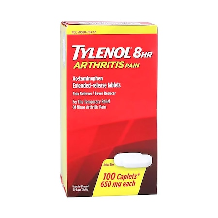Tylenol 8Hr Arthritis Pain Fever Reducer Caplets 650mg, 100PK 3950262
