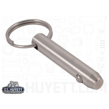 Huyett Detent Pin, 300 Stainless Steel, 12 mm Dia x 40 mm Effective Length DTPMS-120-040