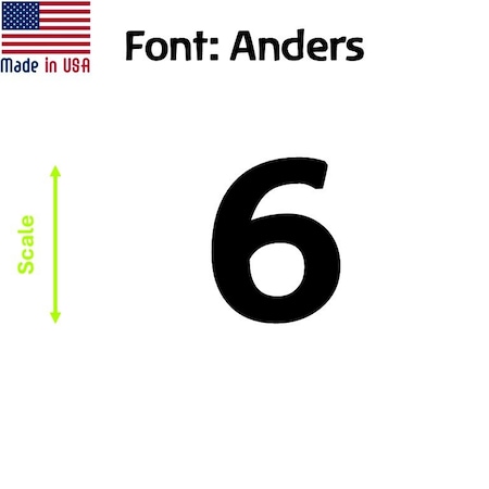 Aacc Self-Adhesive Vinyl Number: 6, Size: 14 in. Color: Black Font: Anders, 12PK AACC-Anders-N6-Black-I14x12