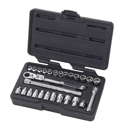 Gearwrench 27 Piece 1/4" Drive Pass-Thru 6 Point Standard SAE/Metric Mechanics Tool Set 891427