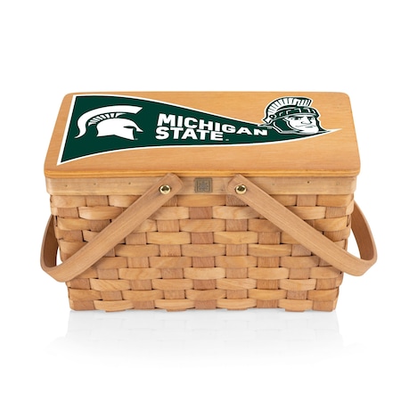 Picnic Time Family Of Brands NCAA Michigan State Spartans Poppy Personal Picnic Basket 124-00-299-354-0