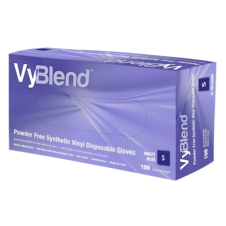 Safety Zone Synthetic Vinyl Powder Free 4.5 mil Gloves Blue-Violet Small - Case of 1000 GL-VN104VBFS