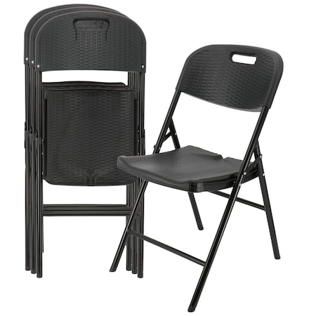 Elama 4 Piece Indoor and Outdoor Rattan Folding Chair ELM-Y56TB