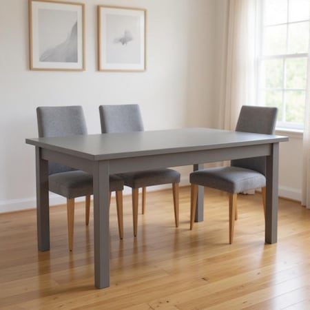 Homeroots 60" Gray Solid Wood Dining Table 548920