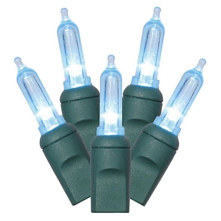 Vickerman 100 Teal Italian LED Lights on Green Wire, 34 ft. Christmas Light Set with 4 in. Spacing X4G7132