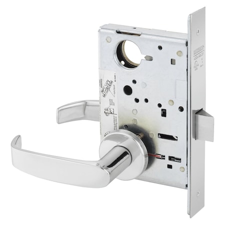 Sargent Grade 1 Passage or Closet Mortise Lock, L - Lever, LN - Rose, Field Reversible, ASA Strike, Bright 8215 LNL 26