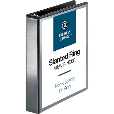Business Source Ring Binder, Black, Clear Sleeve BSN28447
