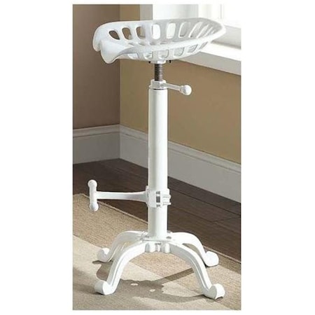 Carolina Furniture Works  Adjustable Tractor Seat Stool, White 3200WHT